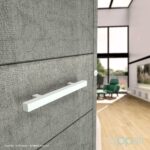 Oppali White Mat Stainless steel Square Rectangle Entrance door Pull handle Art.520 | Rectangle T-Bar |