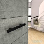 Oppali Black Stainless steel Square Rectangle Entrance door Pull handle Art.520 | Rectangle T-Bar |