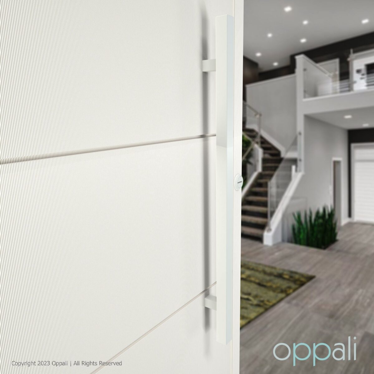 Door-pull-handles-SS-52008-doorpromo-02-08-Oppali_WM Oppali White Mat Stainless steel Square Rectangle Entrance door Pull handle Art.520 | Rectangle T-Bar | - Image 3