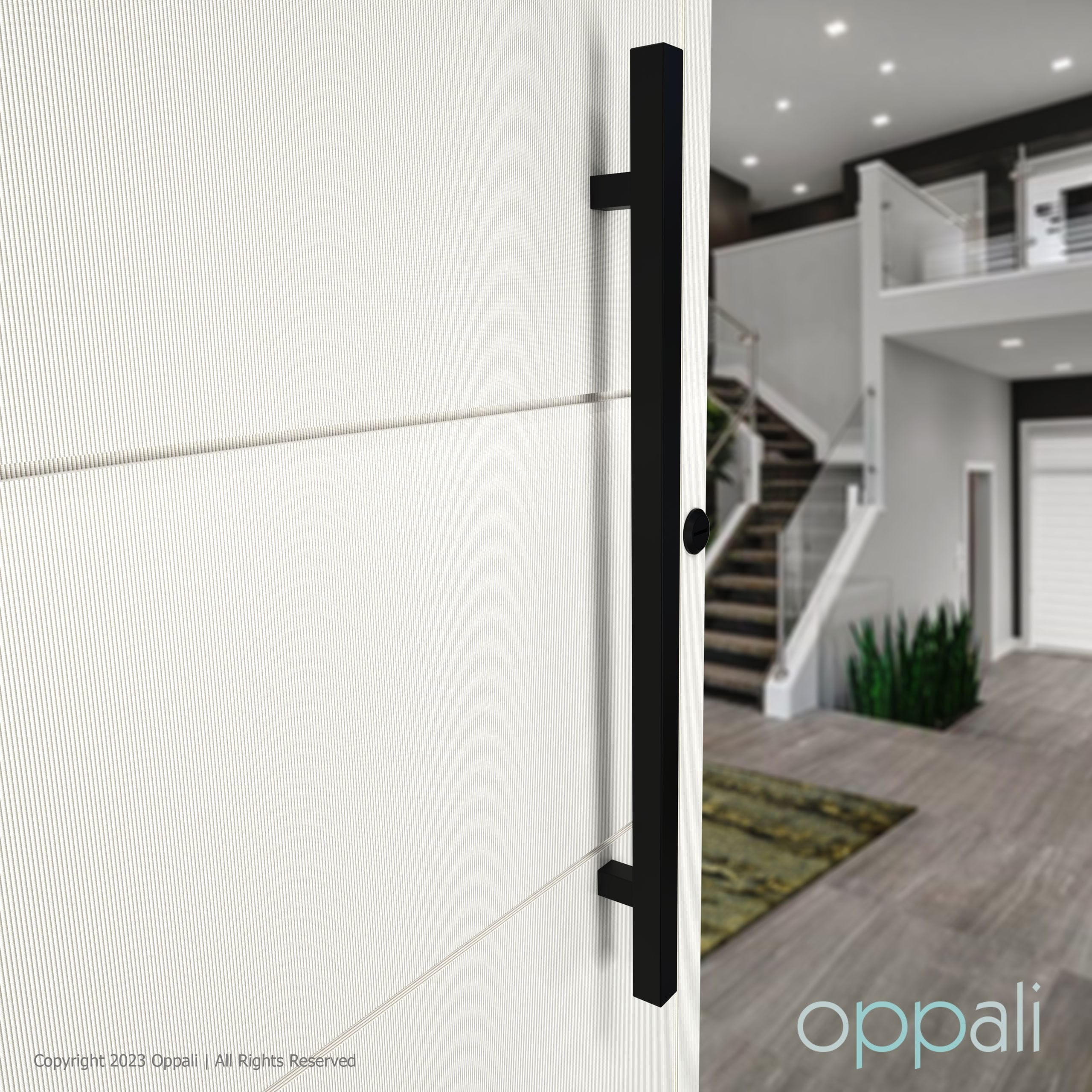 Pull Handle Entry Door Black Entrance Modern Square Long Stainless