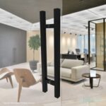 Oppali Schwarz Rostfreier Stahl Quadrat Rechteck Haustür-Beschlag Stoßgriffe Ziehgriff Art.520 | Rechteck T-Bar – Bild 2