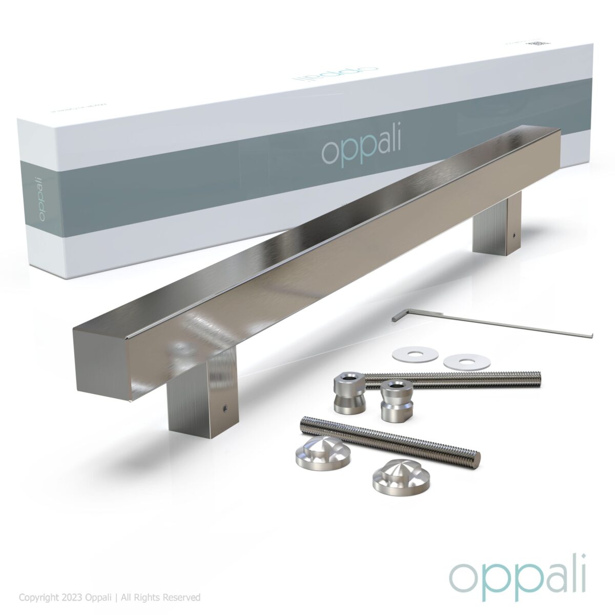 Oppali Brossé Acier Inoxydable Matériau de haute qualité Carré Rectangle Poignée de porte d'entrée Art.520 | Carré T-Bar – Image 4