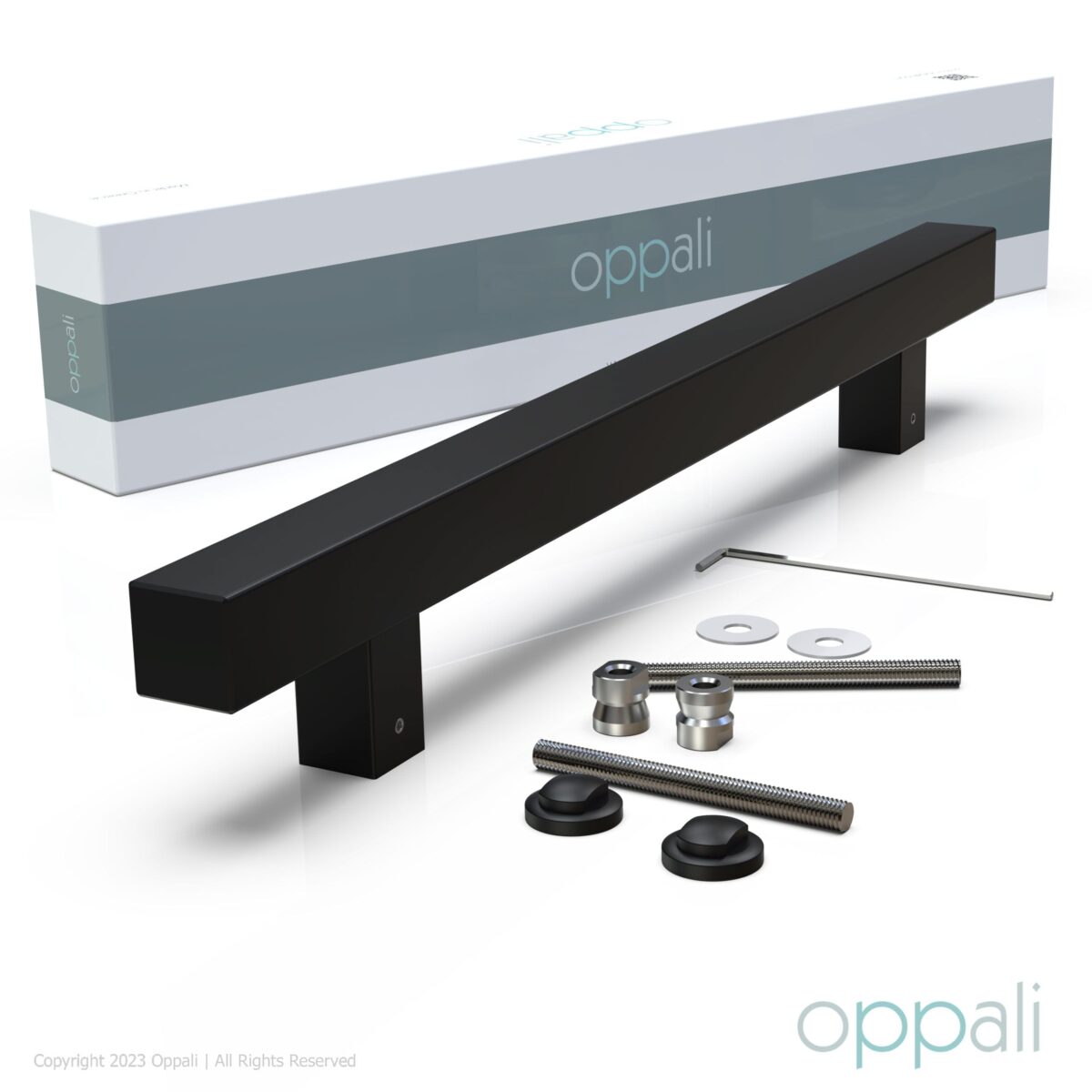 Door-pull-handles-SS-52008-package-10-Oppali_WM Oppali Schwarz Rostfreier Stahl Quadrat Rechteck Haustür-Beschlag Stoßgriffe Ziehgriff Art.520 | Rechteck T-Bar – Bild 4