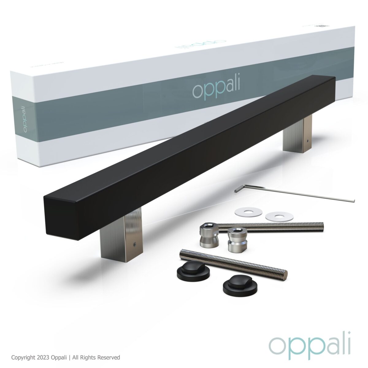 Oppali Nero-Spazzolato Acciaio Inossidabile Materiale di alta qualità Quadrato Rettangolo Maniglia per Porta Entrata Art.520 | Quadrato T-Bar - immagine 4