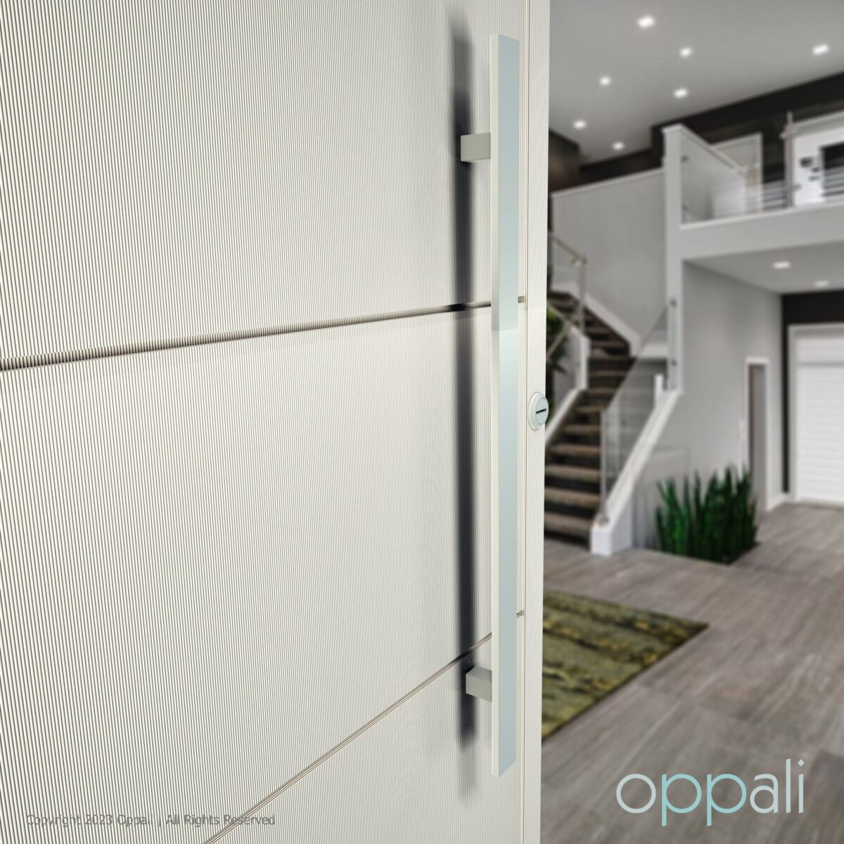 Door-pull-handles-SS-54008-doorpromo-02-08-Oppali_WM Oppali White Mat Stainless steel Square Rectangle Entrance door Pull handle Art.540 | Rectangle T-Bar | - Image 3
