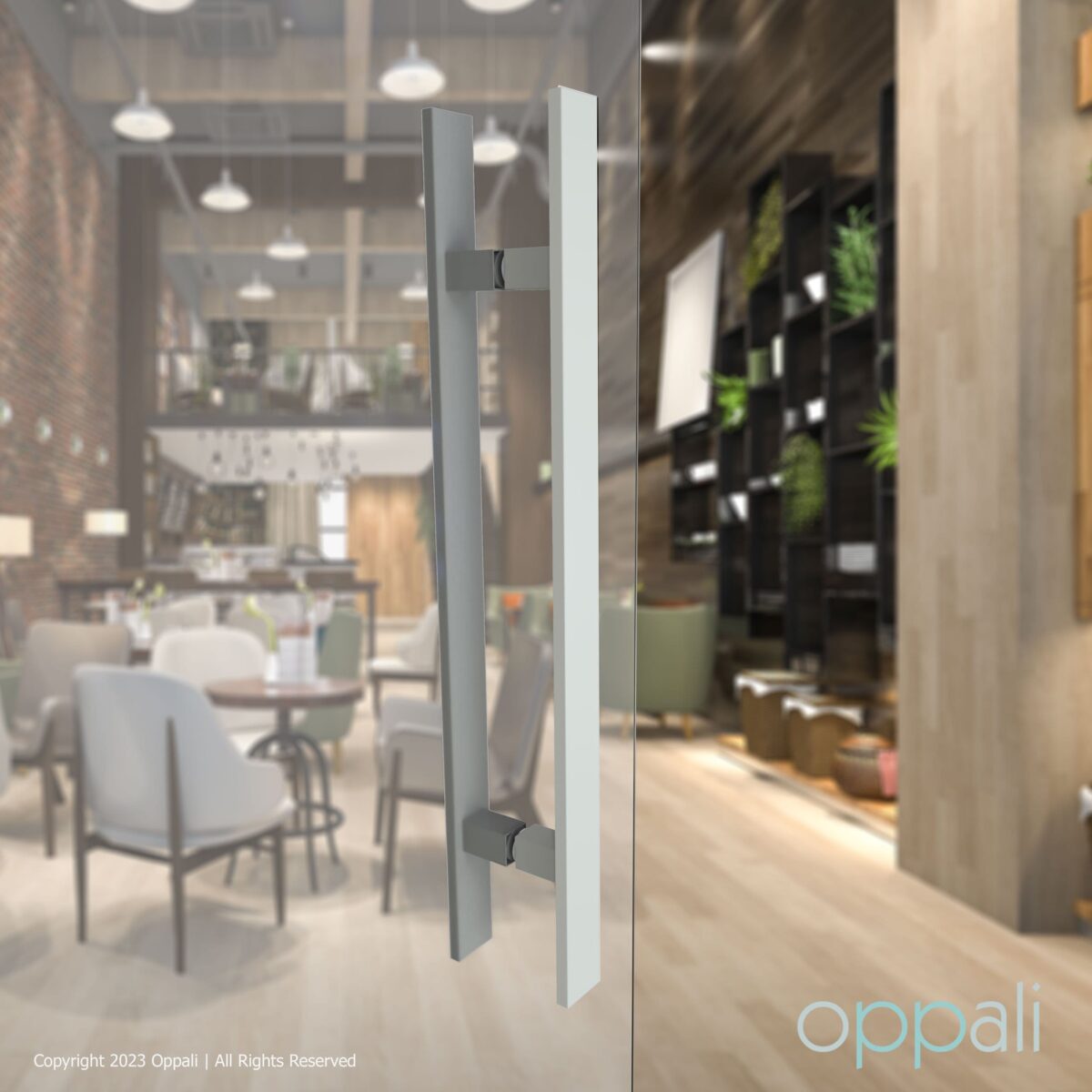 Door-pull-handles-SS-54008-glasspromo-08-Oppali_WM Oppali White Mat Stainless steel Square Rectangle Entrance door Pull handle Art.540 | Rectangle T-Bar | - Image 2
