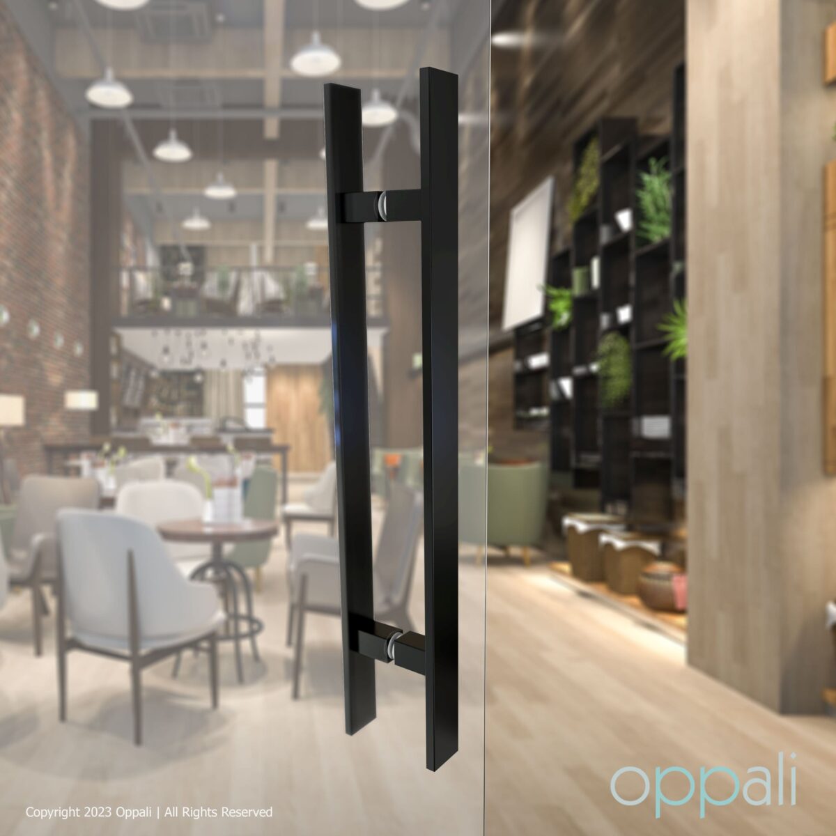 Door-pull-handles-SS-54008-glasspromo-10-Oppali_WM Oppali Black Stainless steel Square Rectangle Entrance door Pull handle Art.540 | Rectangle T-Bar | - Image 2