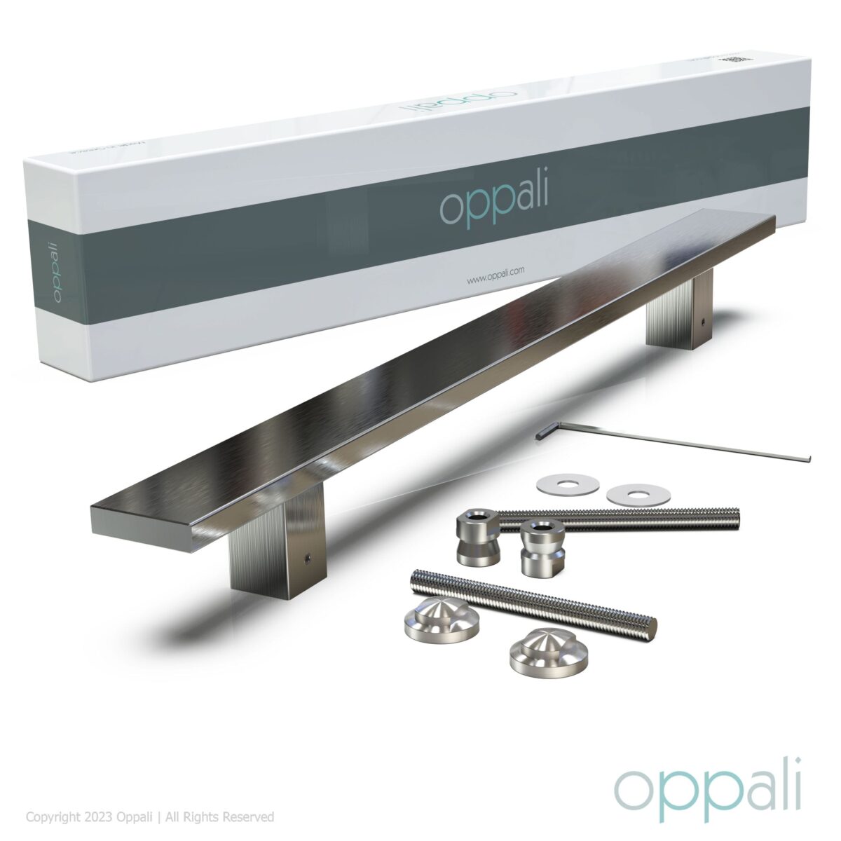 Oppali Brushed Stainless steel Square Rectangle Entrance door Pull handle Art.540 | Rectangle T-Bar - Image 4