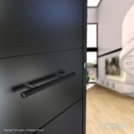 Oppali Black-Brushed Stainless steel 304 Entrance door Pull handle | Handle Diameter 25mm | Round T-Bar |