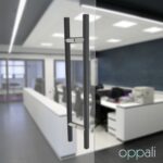 Oppali Black-Brushed Stainless steel 304 Entrance door Pull handle | Handle Diameter 25mm | Round T-Bar | - Image 2