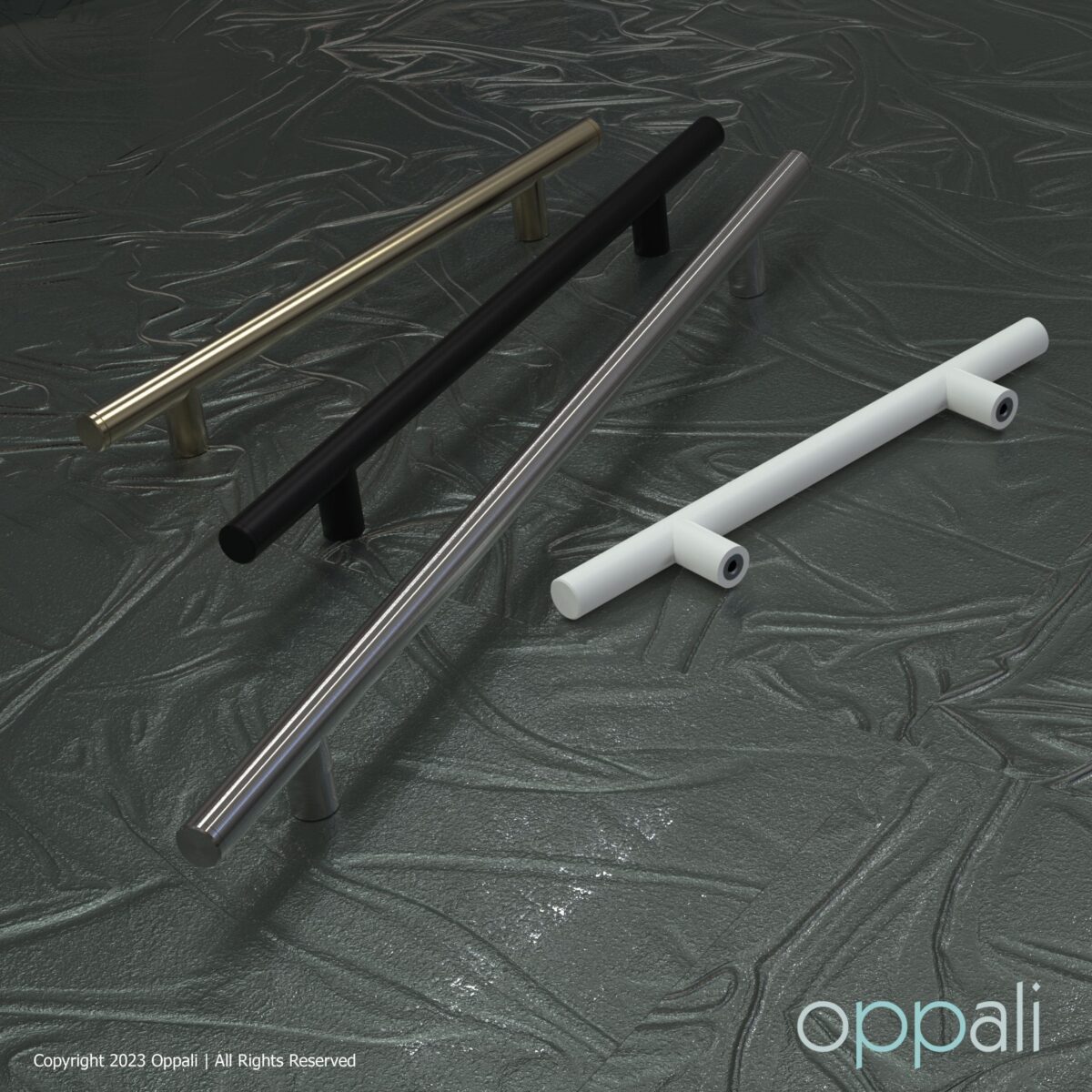 Door-pull-handles-SS-55008-promo-01-Oppali_WM Oppali Black-Brushed Stainless steel 304 Entrance door Pull handle | Handle Diameter 25mm | Round T-Bar | - Image 5
