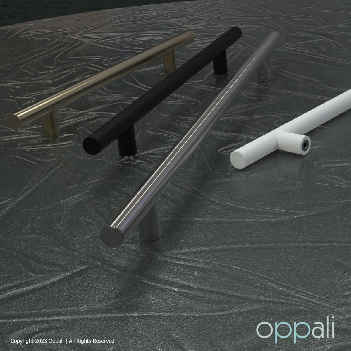 Door-pull-handles-SS-55008-promo-02-Oppali_WM Oppali Black-Brushed Stainless steel 304 Entrance door Pull handle | Handle Diameter 25mm | Round T-Bar | - Image 6