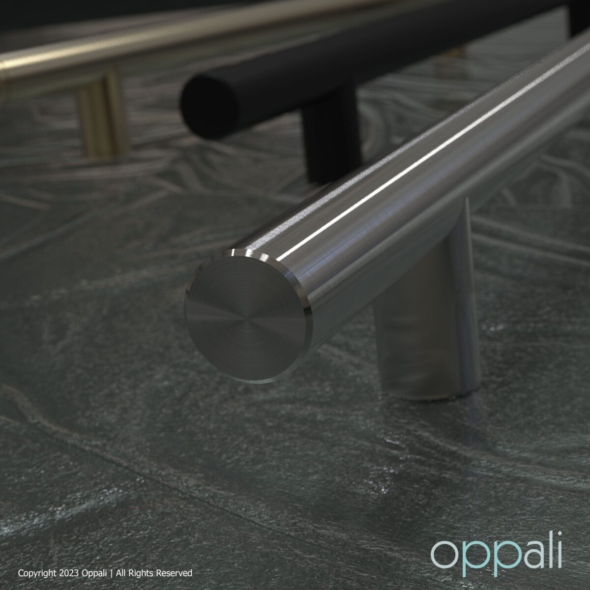 Door-pull-handles-SS-55008-promo-03-Oppali_WM Oppali Black-Brushed Stainless steel 304 Entrance door Pull handle | Handle Diameter 25mm | Round T-Bar | - Image 7
