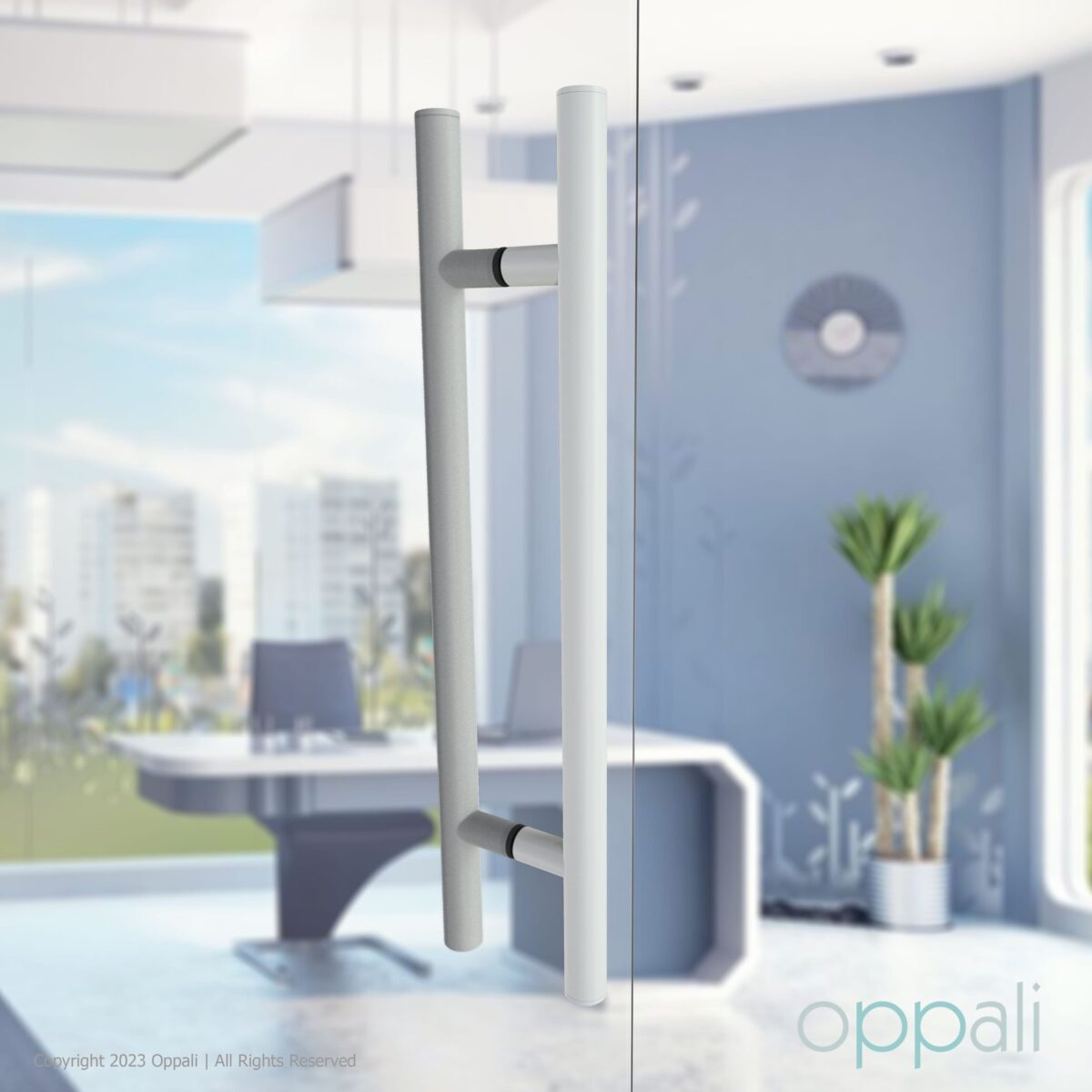 Oppali Estera blanca Acero inoxidable 304 Puerta Delantera Tiradores | Diámetro Del Mango 30mm | Redondo T-Bar - Imagen 2