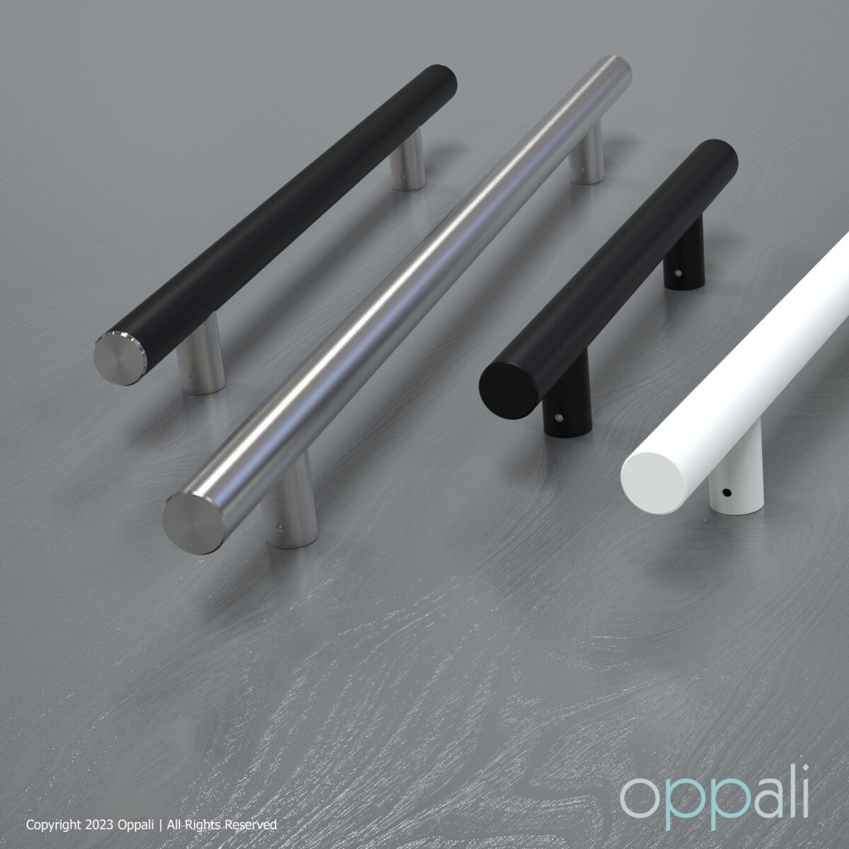 Door-pull-handles-SS-56008-promo-02-Oppali_WM Oppali Black-Brushed Stainless steel 304 Entrance door Pull handle | Handle Diameter 30mm | Round T-Bar | - Image 6