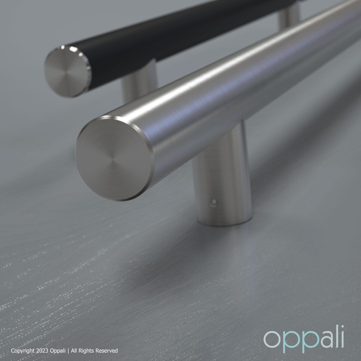 Door-pull-handles-SS-56008-promo-03-Oppali_WM Oppali Black-Brushed Stainless steel 304 Entrance door Pull handle | Handle Diameter 30mm | Round T-Bar | - Image 7