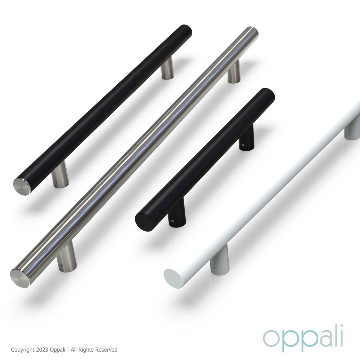 Door-pull-handles-SS-56008-promo-wh-01-Oppali_WM Oppali Black-Brushed Stainless steel 304 Entrance door Pull handle | Handle Diameter 30mm | Round T-Bar | - Image 8
