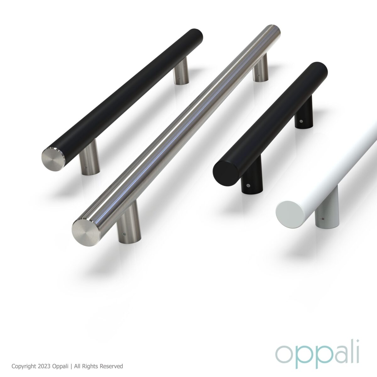 Door-pull-handles-SS-56008-promo-wh-02-Oppali_WM Oppali Black-Brushed Stainless steel 304 Entrance door Pull handle | Handle Diameter 30mm | Round T-Bar | - Image 9