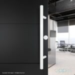 Oppali Weiße Matte Rostfreier Stahl 304 Haustür-Beschlag Stoßgriffe Ziehgriff | Im Winkel von 45° geneigt | Runden T-Bar – Bild 3