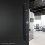 Oppali Schwarz-gebürsteter Edelstahl 304 Haustür-Ziehgriff | Schrägstellung 45° | Runder T-Stab | – Bild 3