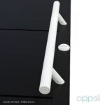 Oppali Weiße Matte Rostfreier Stahl 304 Haustür-Beschlag Stoßgriffe Ziehgriff | Im Winkel von 45° geneigt | Runden T-Bar