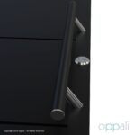 Oppali Schwarz-gebürsteter Edelstahl 304 Haustür-Ziehgriff | Schrägstellung 45° | Runder T-Stab |