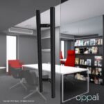 Oppali Black Stainless steel 304 Entrance door Pull handle | Inclined at an angle of 45° | Round T-Bar | - Image 2