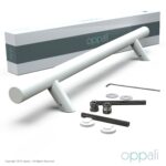 Oppali Weiße Matte Rostfreier Stahl 304 Haustür-Beschlag Stoßgriffe Ziehgriff | Im Winkel von 45° geneigt | Runden T-Bar – Bild 4