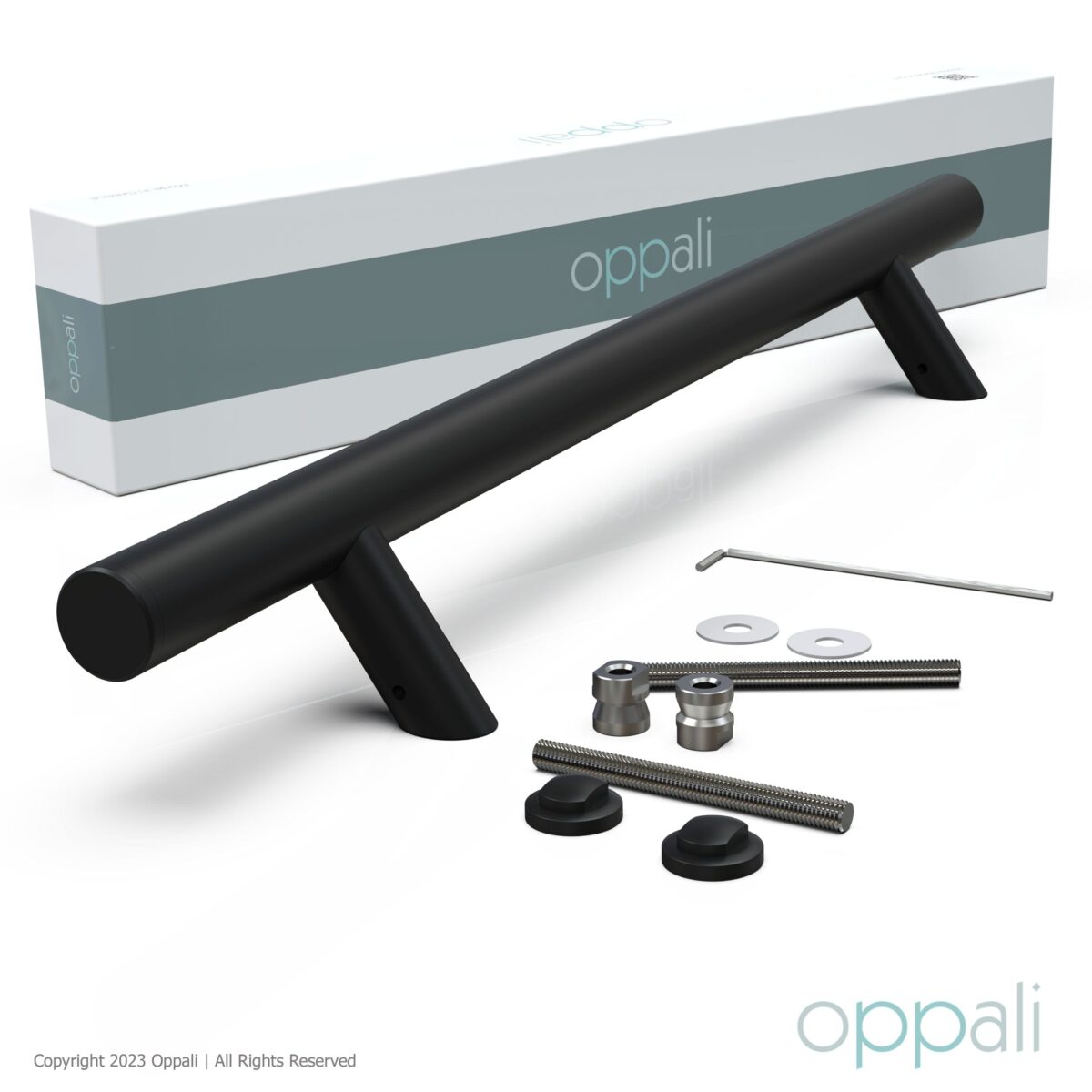 Door-pull-handles-SS-57008-package-10-Oppali_WM Oppali Black Stainless steel 304 Entrance door Pull handle | Inclined at an angle of 45° | Round T-Bar | - Image 4