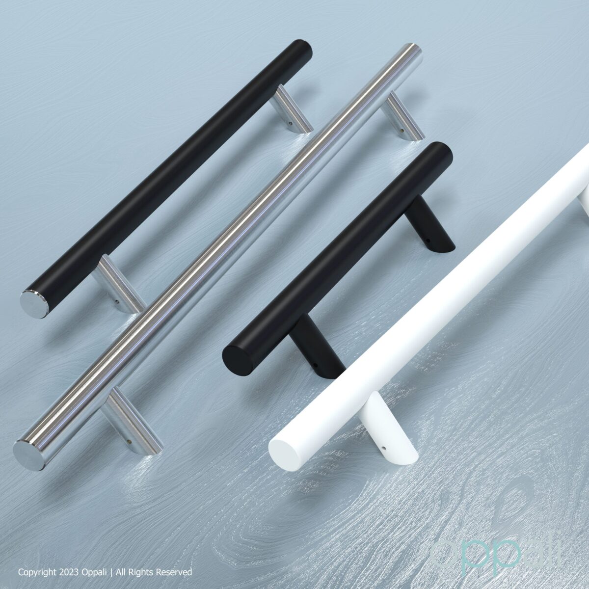 Door-pull-handles-SS-57008-promo-01-Oppali_WM Oppali Black Stainless steel 304 Entrance door Pull handle | Inclined at an angle of 45° | Round T-Bar | - Image 5