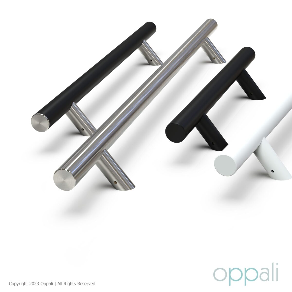 Door-pull-handles-SS-57008-promo-wh-02-Oppali_WM Oppali Black Stainless steel 304 Entrance door Pull handle | Inclined at an angle of 45° | Round T-Bar | - Image 9