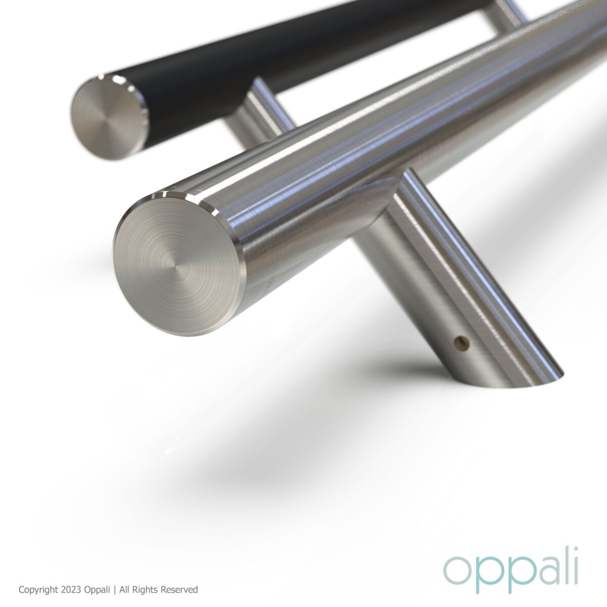 Door-pull-handles-SS-57008-promo-wh-03-Oppali_WM Oppali Black Stainless steel 304 Entrance door Pull handle | Inclined at an angle of 45° | Round T-Bar | - Image 10