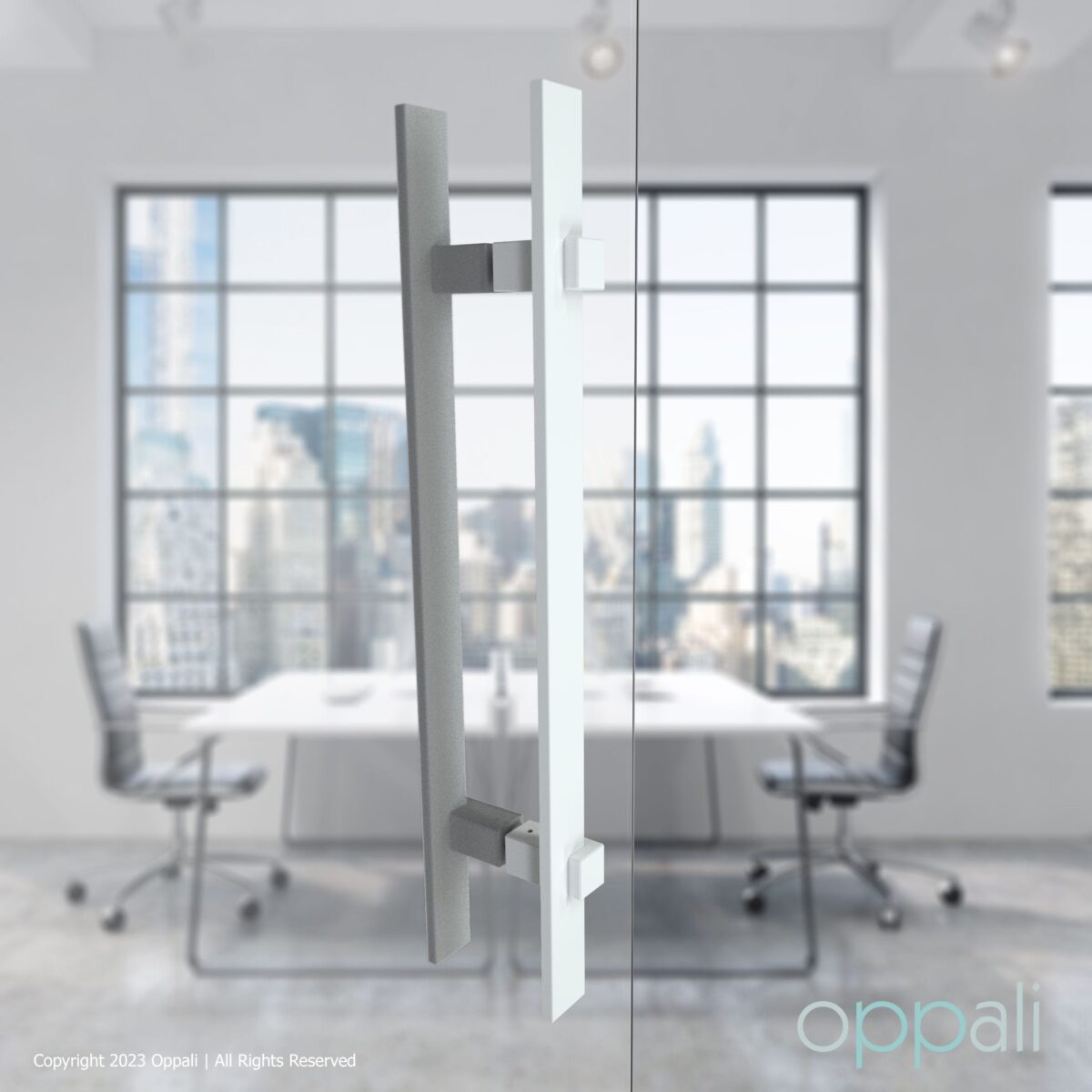 Oppali Tappetino bianco Acciaio Inossidabile Materiale di alta qualità Quadrato Rettangolo Maniglia per Porta Entrata Art.580 | Rettangolo T-Bar - immagine 2