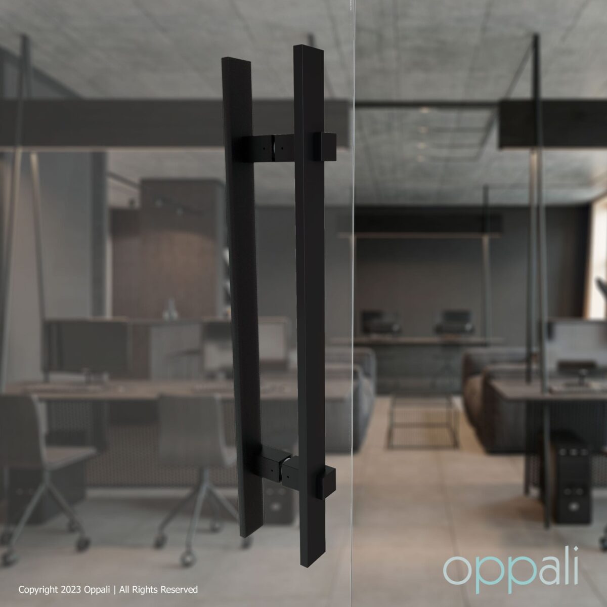 Oppali Schwarz Rostfreier Stahl Quadrat Rechteck Haustür-Beschlag Stoßgriffe Ziehgriff Art.580 | Rechteck T-Bar – Bild 2