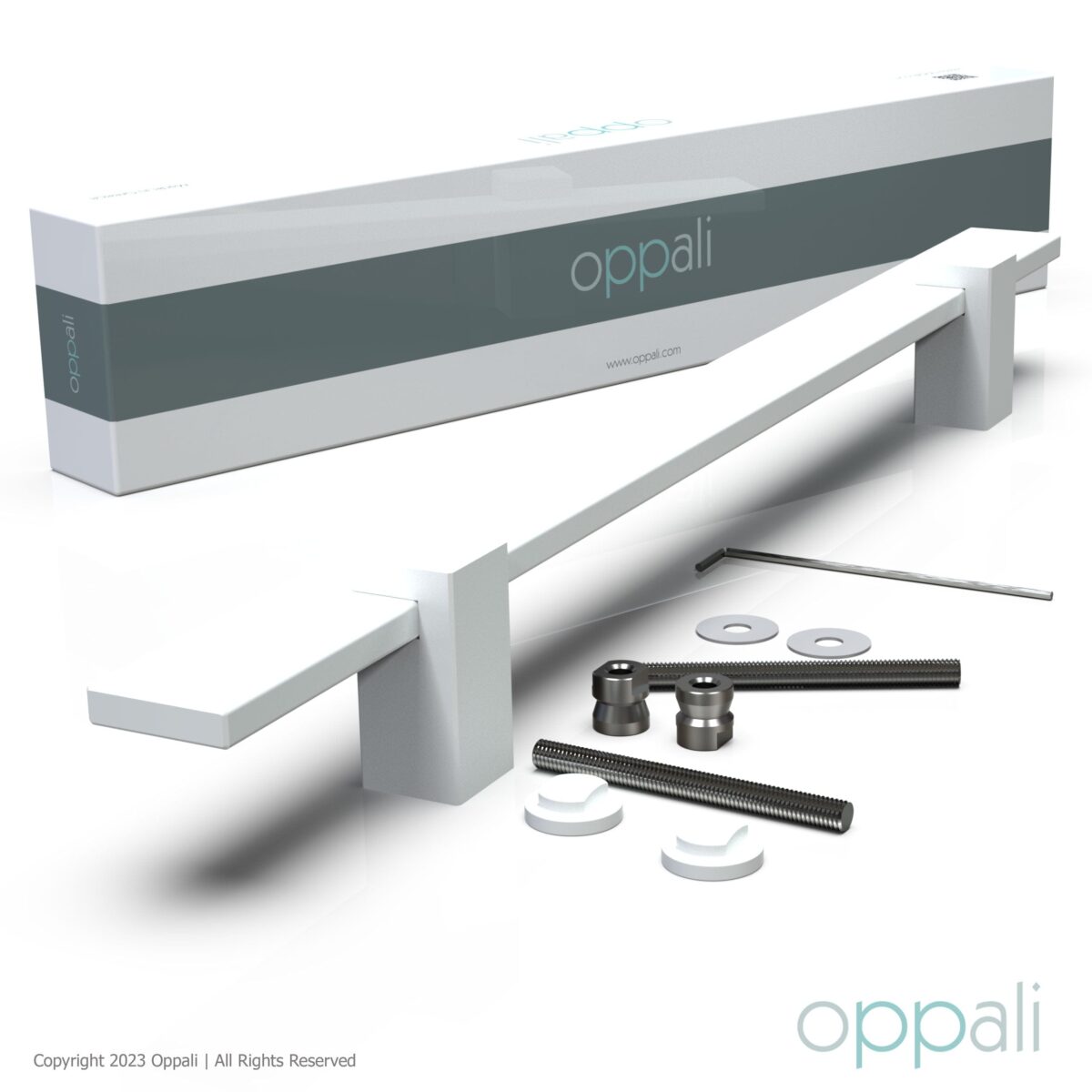 Oppali Tappetino bianco Acciaio Inossidabile Materiale di alta qualità Quadrato Rettangolo Maniglia per Porta Entrata Art.580 | Rettangolo T-Bar - immagine 4