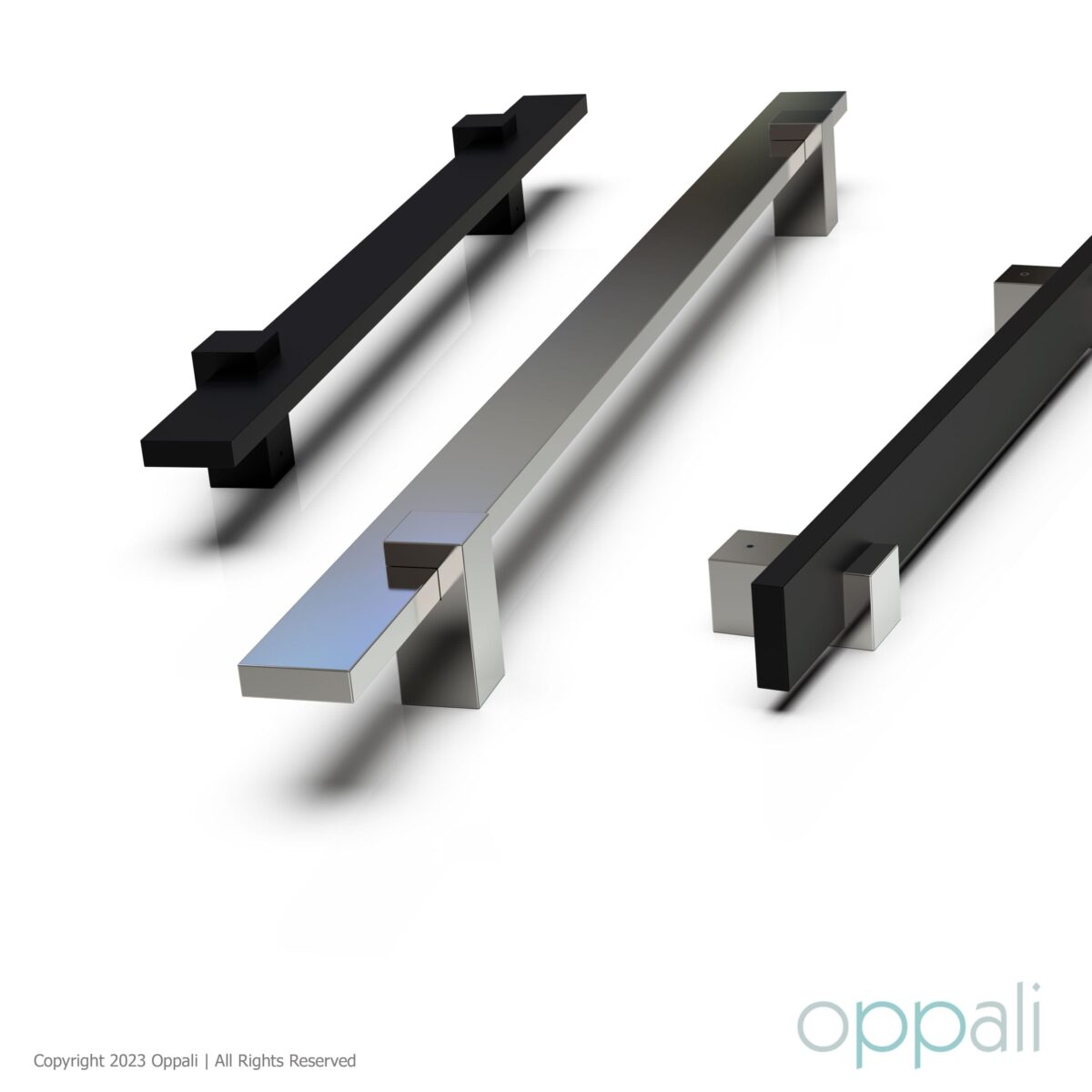 Oppali Schwarz Rostfreier Stahl Quadrat Rechteck Haustür-Beschlag Stoßgriffe Ziehgriff Art.580 | Rechteck T-Bar – Bild 9