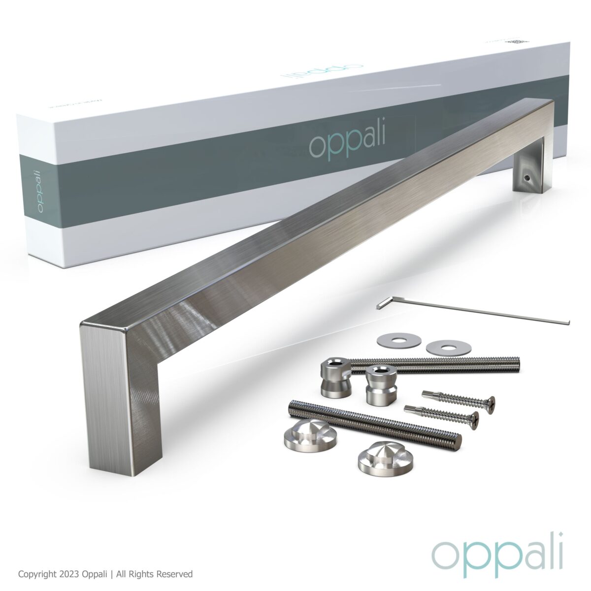 Oppali Brushed Stainless steel Square Rectangle Entrance door Pull handle Art.525 | Square T-Bar - Image 3