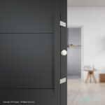 Oppali Black-Brushed Stainless steel 304 Entrance door Pull handle | Inclined at an angle of 45° | Rectangle T-Bar | - Image 3