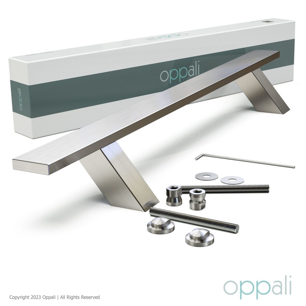 Oppali Gebürstet Rostfreier Stahl 304 Haustür-Beschlag Stoßgriffe Ziehgriff | Im Winkel von 45° geneigt | Rechteck T-Bar – Bild 4