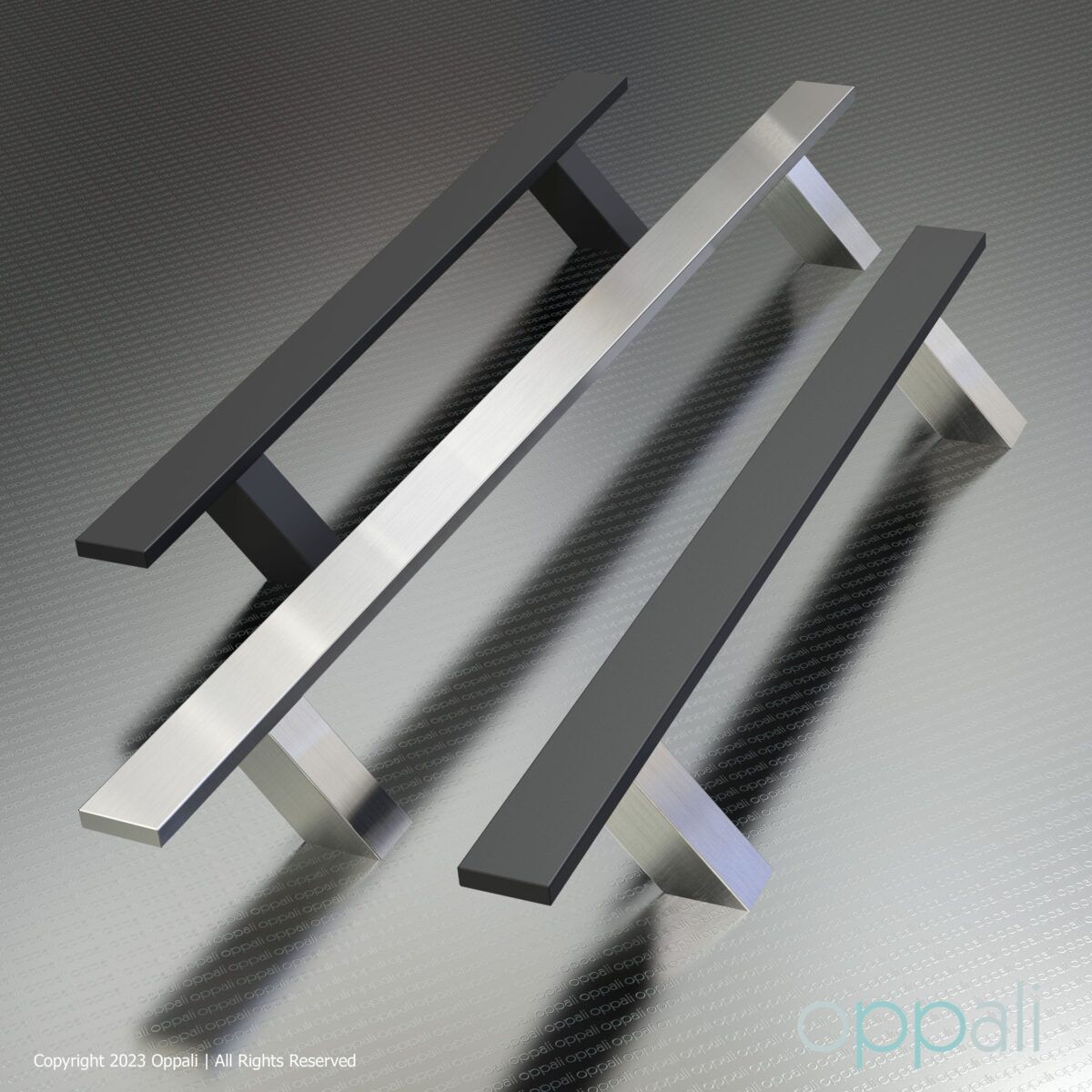 Oppali Gebürstet Rostfreier Stahl 304 Haustür-Beschlag Stoßgriffe Ziehgriff | Im Winkel von 45° geneigt | Rechteck T-Bar – Bild 5