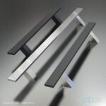 Oppali Gebürstet Rostfreier Stahl 304 Haustür-Beschlag Stoßgriffe Ziehgriff | Im Winkel von 45° geneigt | Rechteck T-Bar – Bild 5