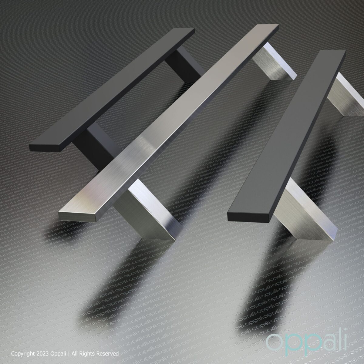 Oppali Gebürstet Rostfreier Stahl 304 Haustür-Beschlag Stoßgriffe Ziehgriff | Im Winkel von 45° geneigt | Rechteck T-Bar – Bild 6