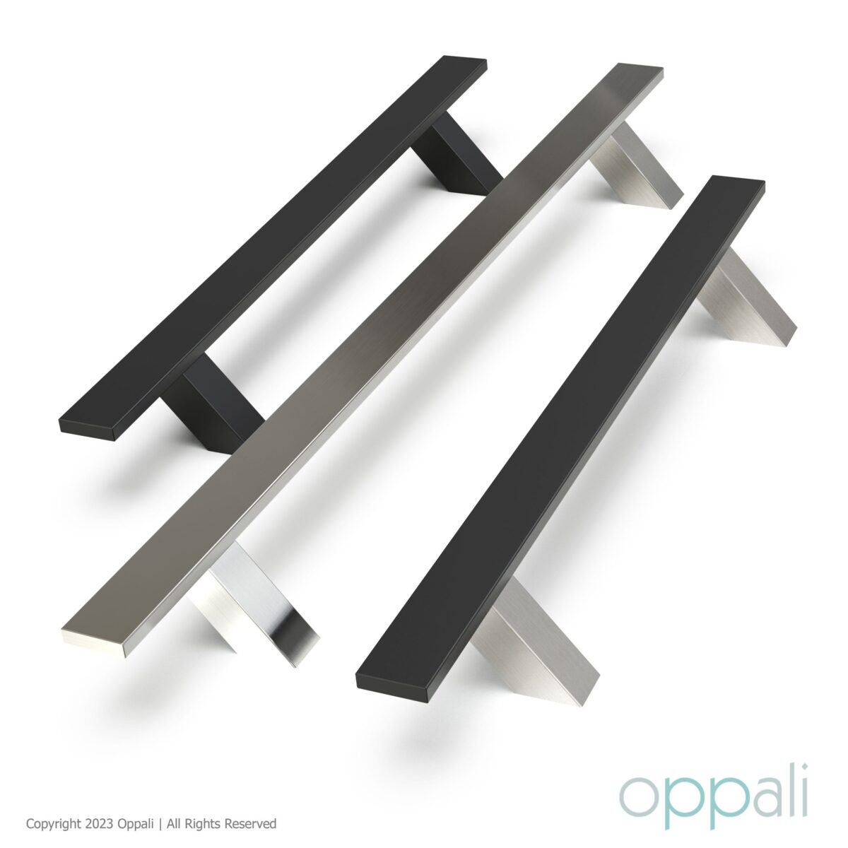 Oppali Gebürstet Rostfreier Stahl 304 Haustür-Beschlag Stoßgriffe Ziehgriff | Im Winkel von 45° geneigt | Rechteck T-Bar – Bild 8