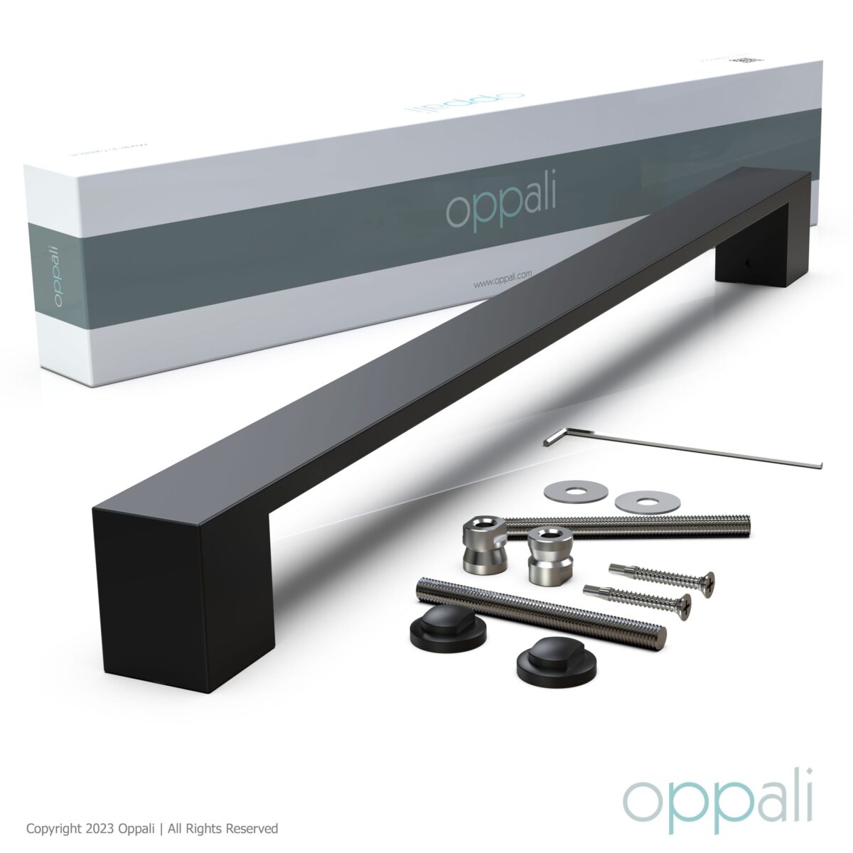 Oppali Schwarz Rostfreier Stahl Rechteck Haustür-Beschlag Stoßgriffe Ziehgriff Art.590 | Rechteck T-Bar | – Bild 3