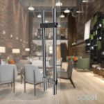 Oppali Ματ Ανοξείδωτο Ατσάλι Center to Center Holes Adjustable Λαβή πόρτας εισόδου Art.510 Στρογγυλή μπάρα T | Διάμετρος λαβής 25mm  | Hole to Hole Spacing Adjustable